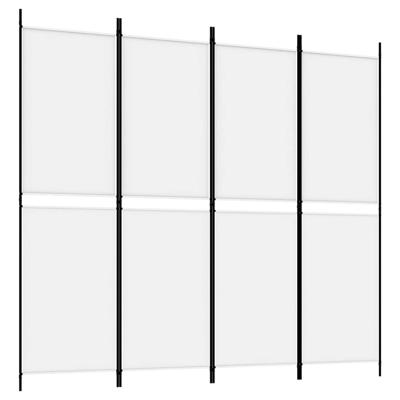 Kamerscherm met 4 panelen 200x180 cm stof wit