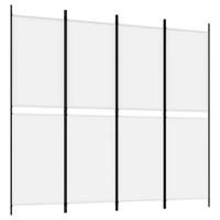 Kamerscherm met 4 panelen 200x180 cm stof wit - thumbnail