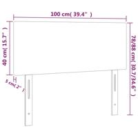 Hoofdbord LED 100x5x78/88 cm stof donkerbruin - thumbnail