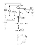 Grohe Eurosmart M-size wastafelkraan met koude start chroom - thumbnail