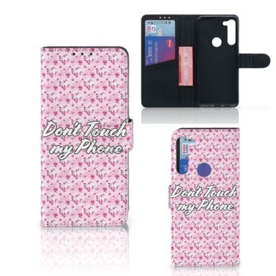 Motorola G8 Power Portemonnee Hoesje Flowers Pink DTMP Motorola G8 Power Portemonnee Hoesje Flowers Pink DTMP