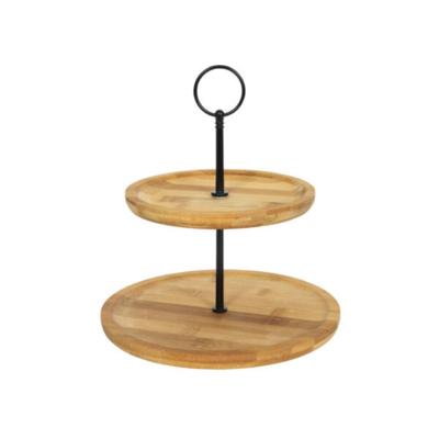 Svenska Living Etagere 2-laags - bamboe hout - 16 x 22 cm