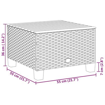 8-delige Loungeset met kussens poly rattan beige - thumbnail