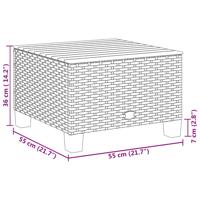 7-delige Loungeset met kussens poly rattan beige - thumbnail