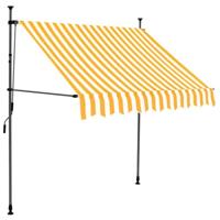 VidaXL Luifel handmatig uitschuifbaar met led 200 cm wit en oranje - thumbnail