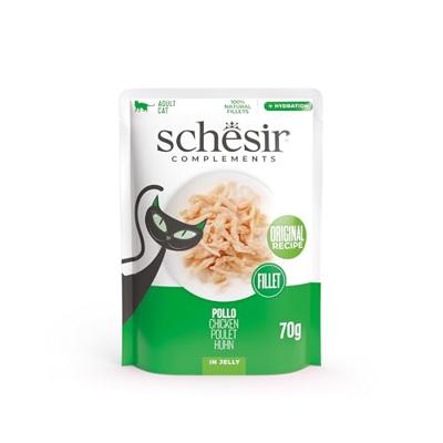 Schesir kip (jelly) natvoer kat (zakjes) 1 doos (12 x 70 g) Schesir kip (jelly) natvoer kat (zakjes) 1 doos (12 x 70 g)