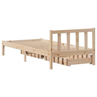 Bedframe zonder matras massief grenenhout 90x200 cm