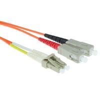 ACT 10 meter LSZH Multimode 62.5/125 OM1 glasvezel patchkabel duplex met LC en SC connectoren - thumbnail