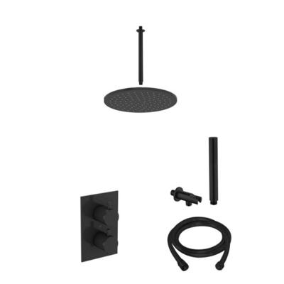 BWS Inbouw Regendouche | 30cm Stortdouche met plafonduitloop | Mat Zwart