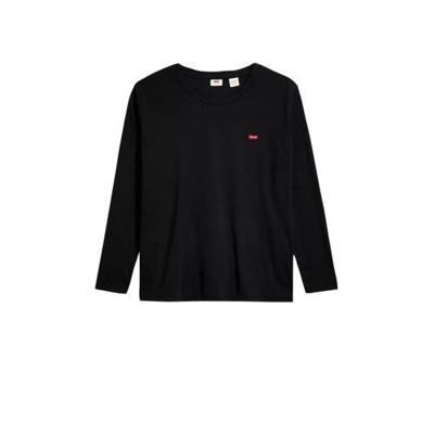 Levi's Plus Baby Tee longsleeve zwart/rood met logo