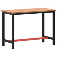 Werkbank 115x55x81,5 cm massief beukenhout en metaal - thumbnail