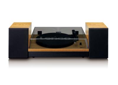 Platenspeler met Bluetooth® en twee aparte luidsprekers Wood
