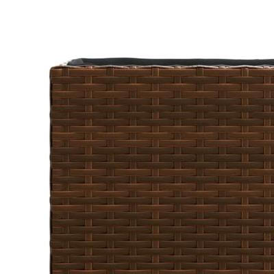 VidaXL Plantenbakken 2 st 36x30x32 cm poly rattan bruin