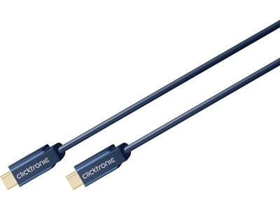 clicktronic USB 2.0 Aansluitkabel [1x USB-C stekker - 1x USB-C stekker] 1.00 m Blauw