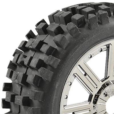 Fastrax Rock Block banden op zwart/chrome 8-Spaaks velgen voor 1/8 buggy