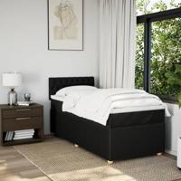 Boxspring met matras stof zwart 90x200 cm - thumbnail