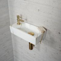 Fonteinset Carrara Marmerlook Wiesbaden Color Messing Goud (kraangat links) - thumbnail