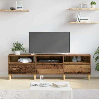 TV-kast met lade Oud Hout 150 x 30 x 45 cm Bewerkt hout