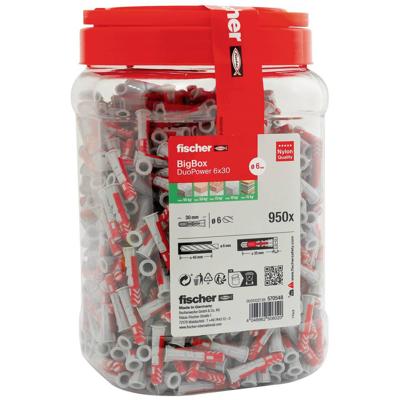 Fischer 570548 DuoPower Deuvelset 30 mm 6 mm 950 stuk(s)