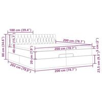 Ottoman bed met matras 200x200 cm fluweel donkergrijs - thumbnail