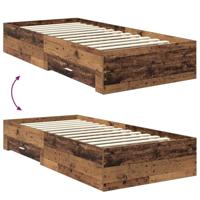 Bedframe met hoofdeinde Oudhout 90 x 200 cm Bewerkt hout - thumbnail