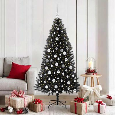 VidaXL Kerstboom met 300 led met standaard zwart 180 cm pvc VidaXL Kerstboom met 300 led met standaard zwart 180 cm pvc