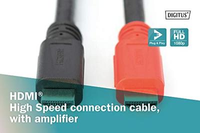 HDMI Aansluitkabel met versterker 30.00 m Zwart Digitus HDMI Aansluitkabel met versterker 30.00 m Zwart Digitus