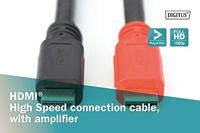 Digitus AK-330105-150-S HDMI-kabel HDMI Aansluitkabel HDMI-A-stekker, HDMI-A-stekker 15.00 m Zwart Vergulde steekcontacten - thumbnail