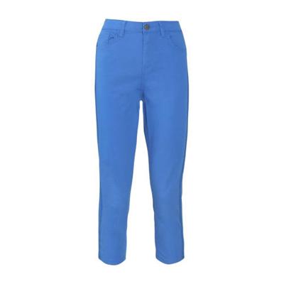 Cassis cropped slim fit broek blauw