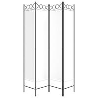 Kamerscherm met 4 panelen 160x200 cm stof wit - thumbnail