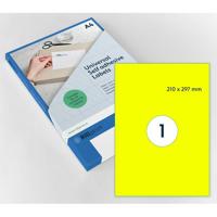 Etiket Rillprint 210x297mm fluorgeel 100 etiketten - thumbnail