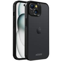 Accezz Rugged Frosted Backcover iPhone 15 Telefoonhoesje Zwart - thumbnail