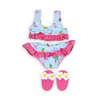 Heless Poppen bikini met slippers flamingo, 28-35 cm - thumbnail