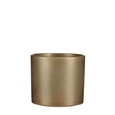Mica Decorations bloempot Era rond 19,5x17,5cm goud reliëf
