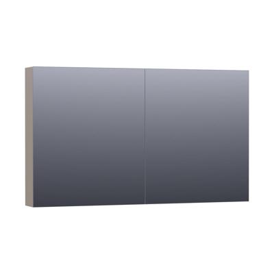 Brauer Impress Deluxe Spiegelkast - 120 cm - met interne en externe Verlichting - 2 Dubbelzijdige Spiegeldeuren - Mat Taupe