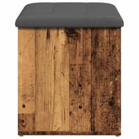 Opbergbankje 62x42x45 cm bewerkt hout oud houtkleurig - thumbnail