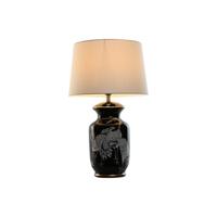 Bureaulamp Home ESPRIT Zwart Gouden Keramisch 50 W 220 V 40 x 40 x 70 cm - thumbnail
