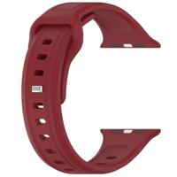 By Qubix - Square siliconen band - Bordeaux - Compatible met Apple Watch 44mm / 45mm / 46mm / 49mm - Compatible Apple watch bandjes - thumbnail