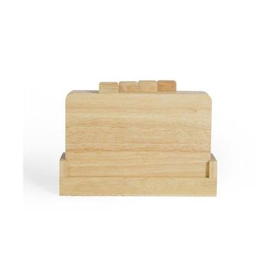 Set van 4 snijplanken - LIVOO - MES142 - Rubberhout - Met lipjes 26 x 18 cm - Opbergrek