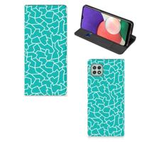 Samsung Galaxy A22 5G | Bookcase | Cracks Blue - thumbnail