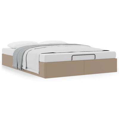 Bedframe zonder matras 140x200 cm kunstleer cappuccinokleurig - thumbnail