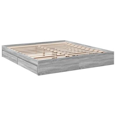 Bedframe met lades bewerkt hout grijs sonoma eiken 180x200 cm