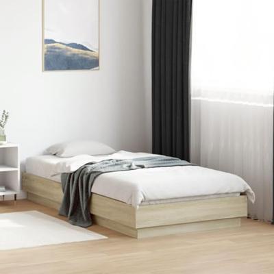 Bedframe met LED-verlichting sonoma eikenkleurig 90x190 cm