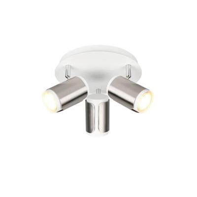 Trio 3-lichts opbouwspotGillan nikkel met wit - 814530307