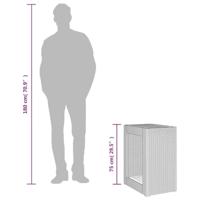 Tuinbijzettafel met houten blad 60x40x75 cm poly rattan beige - thumbnail