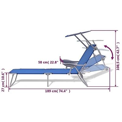 Ligbed met luifel staal blauw - thumbnail