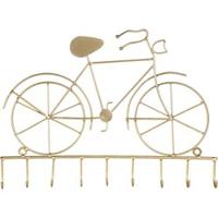 Clayre & Eef Sleutelrekje Fiets 32x23 cm Goudkleurig Ijzer Kapstok - thumbnail