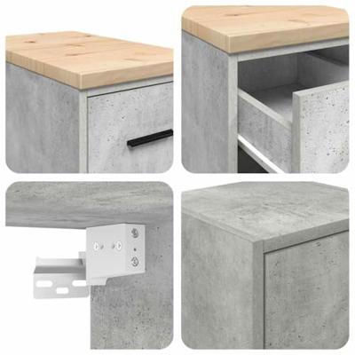 VidaXL Garagekasten 2 st bewerkt hout betongrijs VidaXL Garagekasten 2 st bewerkt hout betongrijs