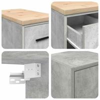 VidaXL Garagekasten 2 st bewerkt hout betongrijs - thumbnail