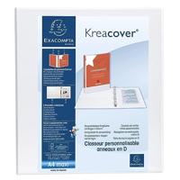 Exacompta Personaliseerbare ringmap Kreacover 4 ringen van 40 mm, rug van 6 cm, wit - thumbnail
